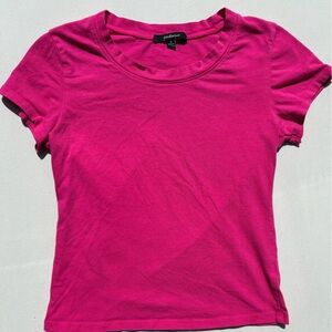 Ambiance Hot Pink Scoop Neck Short Sleeve Tee